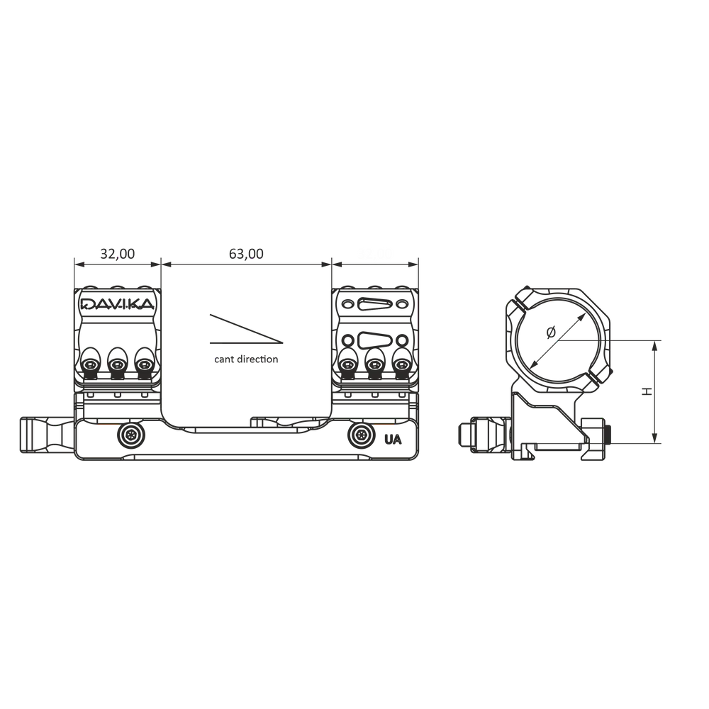 34 мм монтаж за оптика | Picatinny QD Ergo база