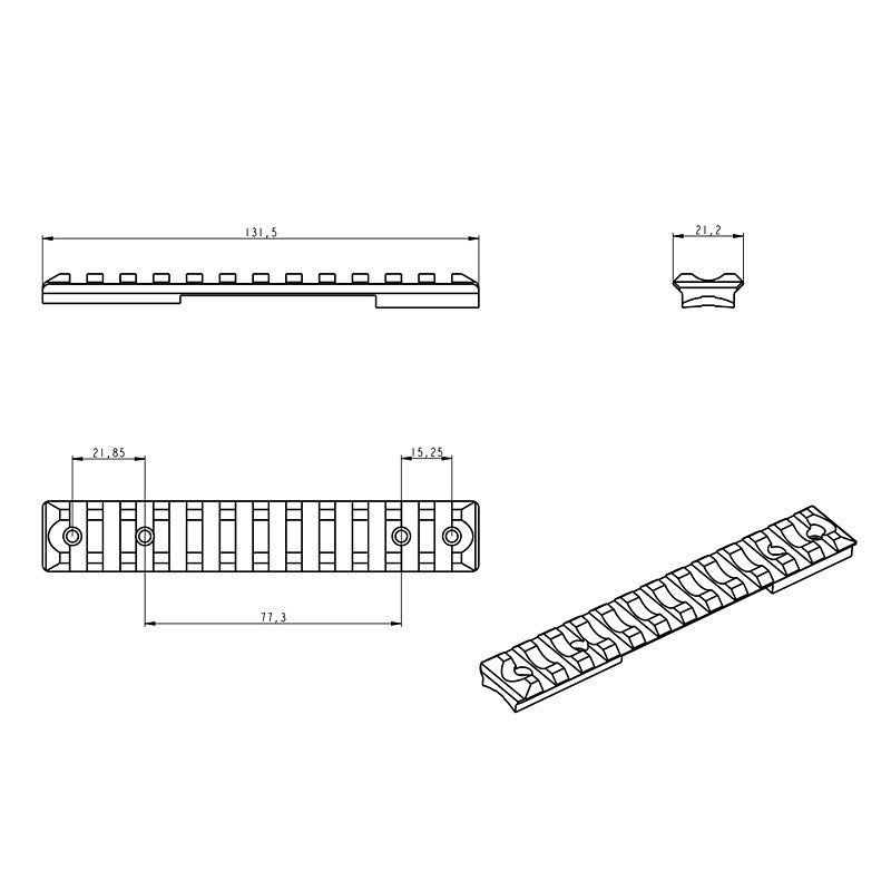 CZ 600 Picatinny rail | Short JK-N