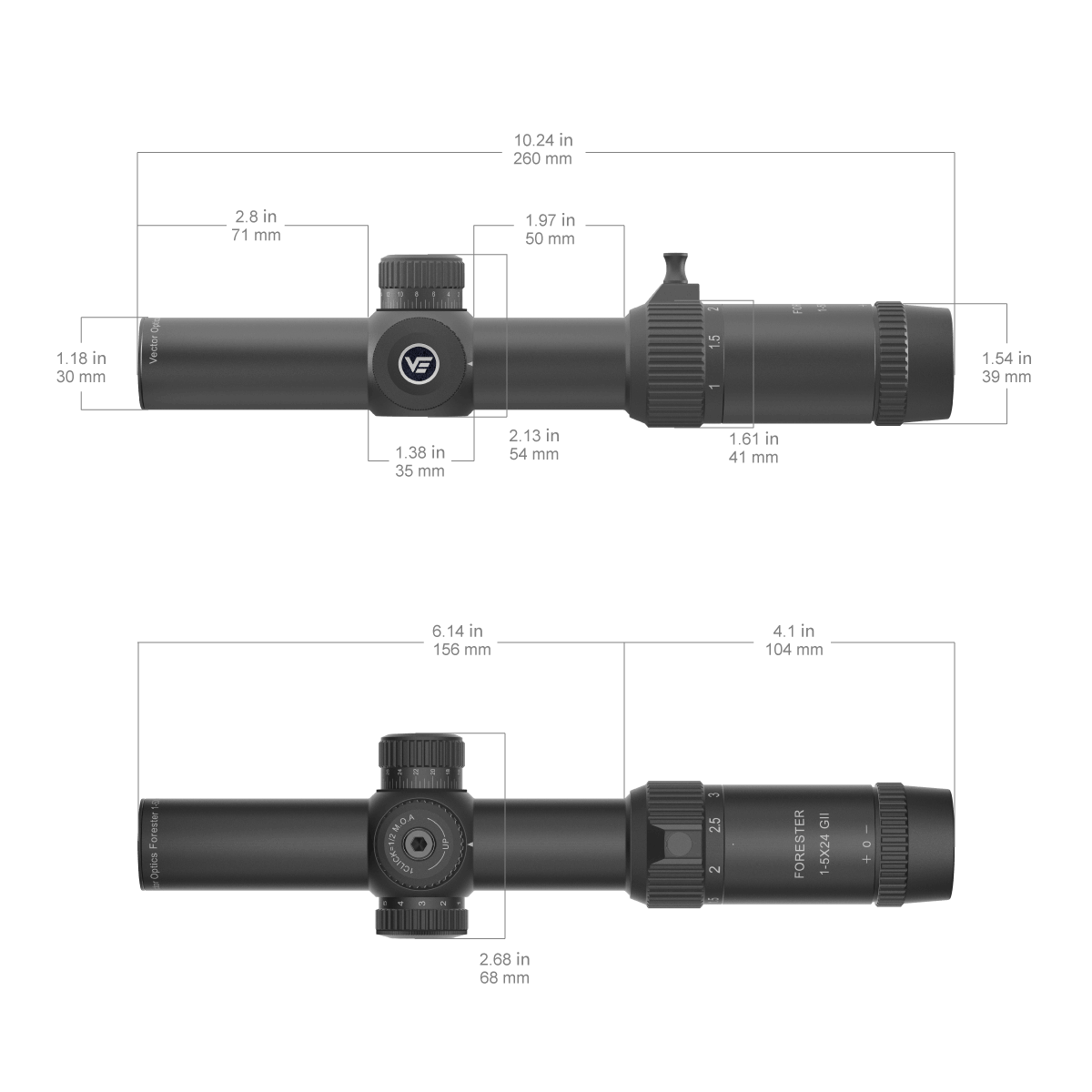 Vector Optics Forester 1-5x24SFP GenII оптически прицел за пушка
