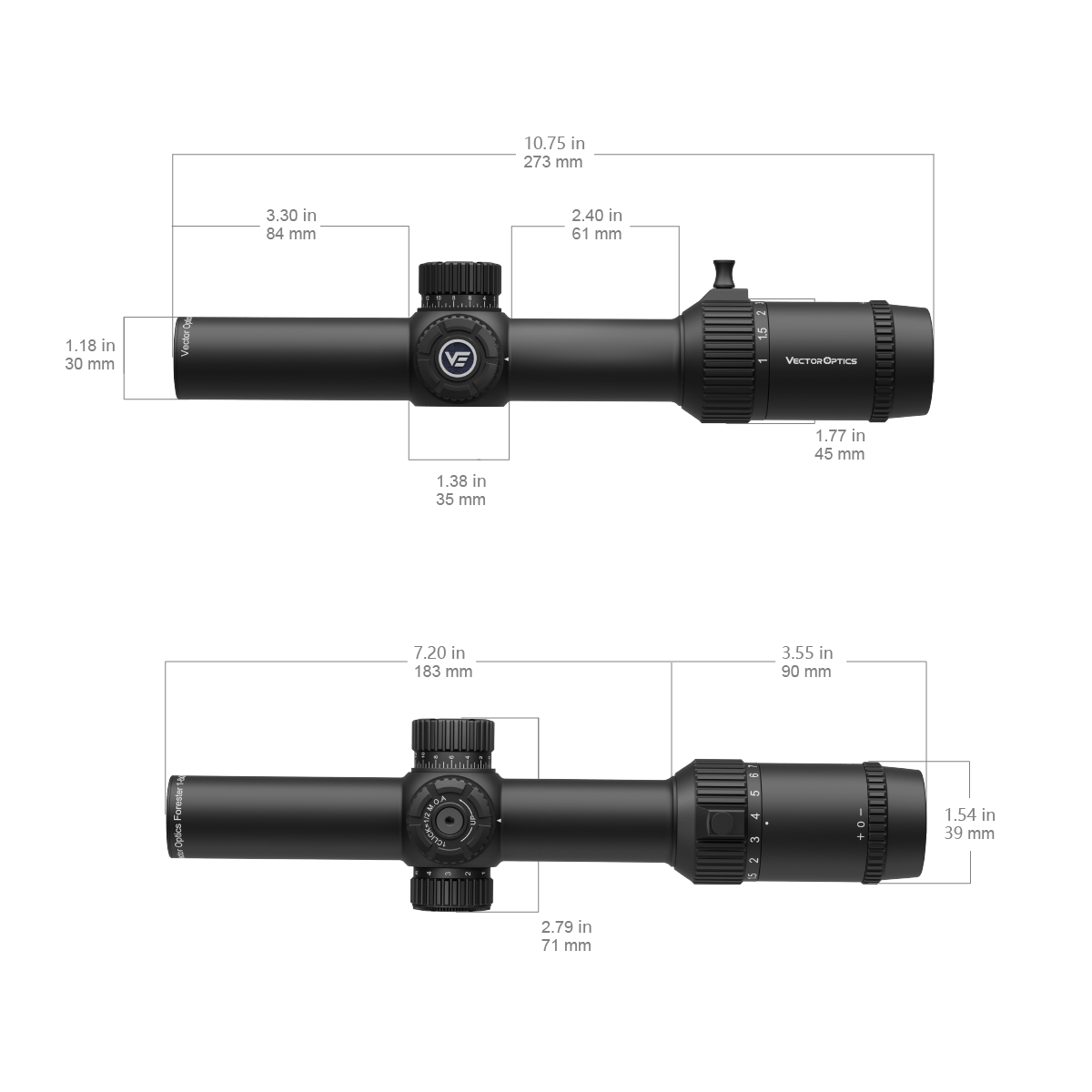 Vector Optics Forester 1-8x24 SFP оптически мерник за карабина
