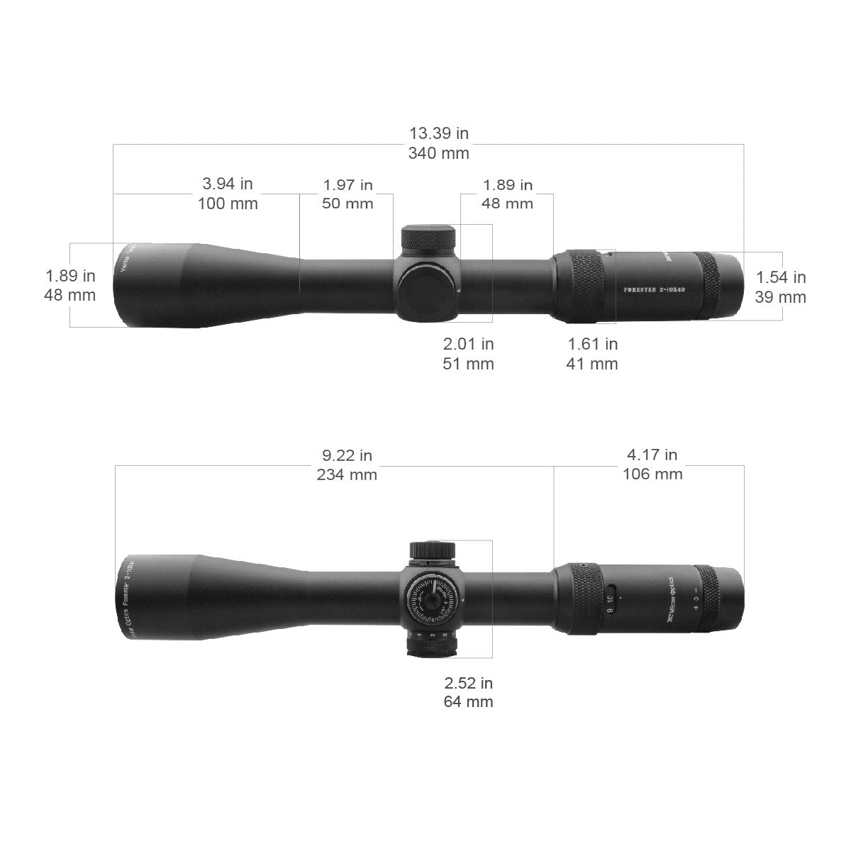Vector Optics Forester 2-10x40SFP оптически мерник за пушка