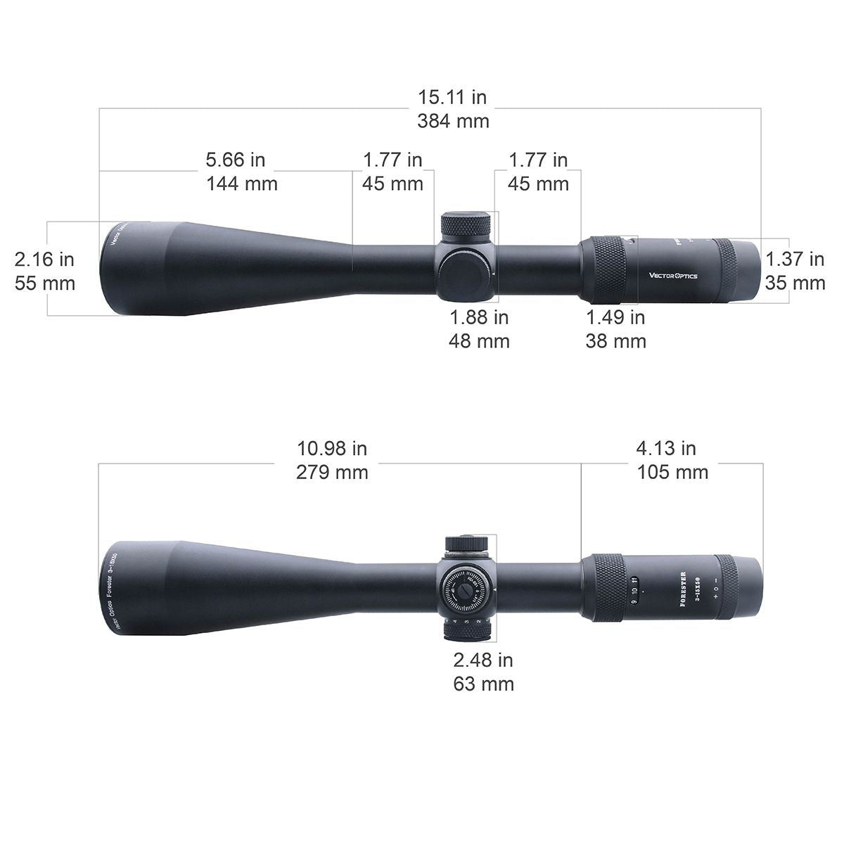 Vector Optics Forester 3-15x50SFP оптически прицел за пушка