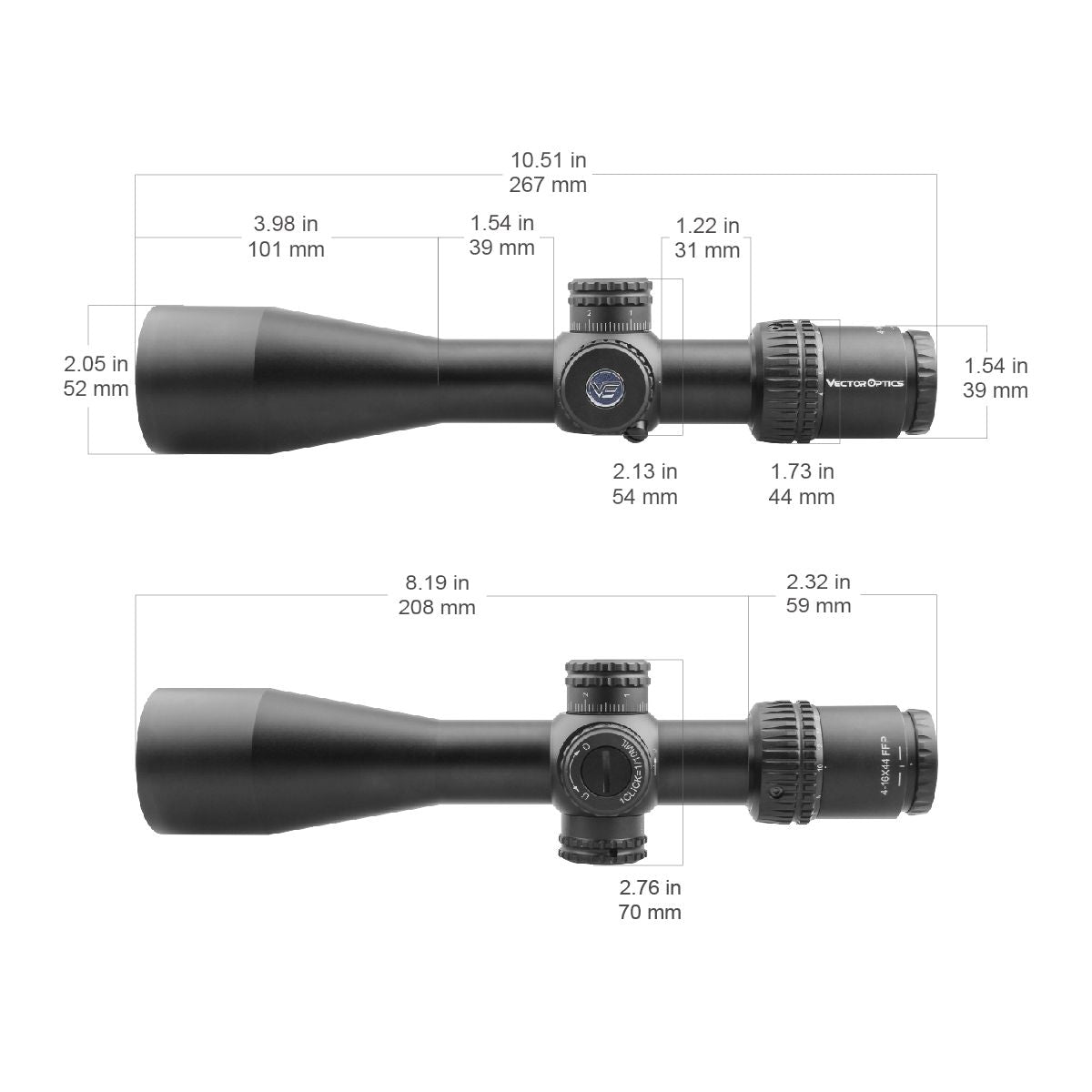 Vector Optics Veyron 4-16x44 FFP оптика за пушка Vector Optics