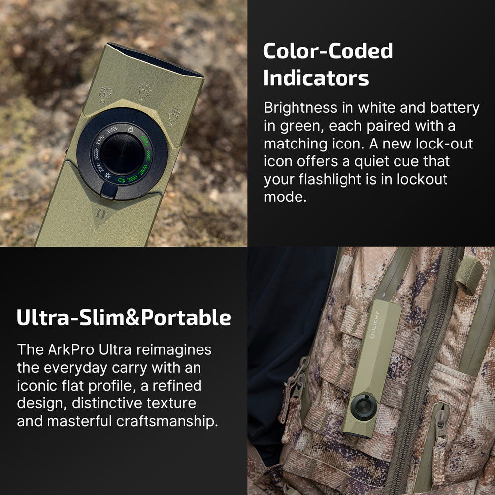 Olight ArkPro Ultra | плосък 4-в-1 EDC фенер | 1.700 lm - Olive Green