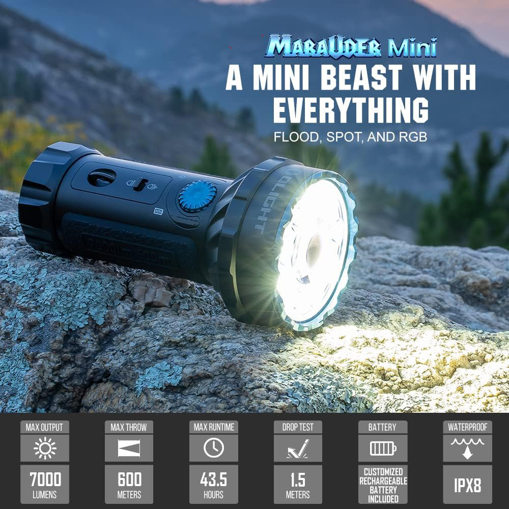 Olight Marauder Mini | многоцветен акумулаторен фенер | 7.000 lm