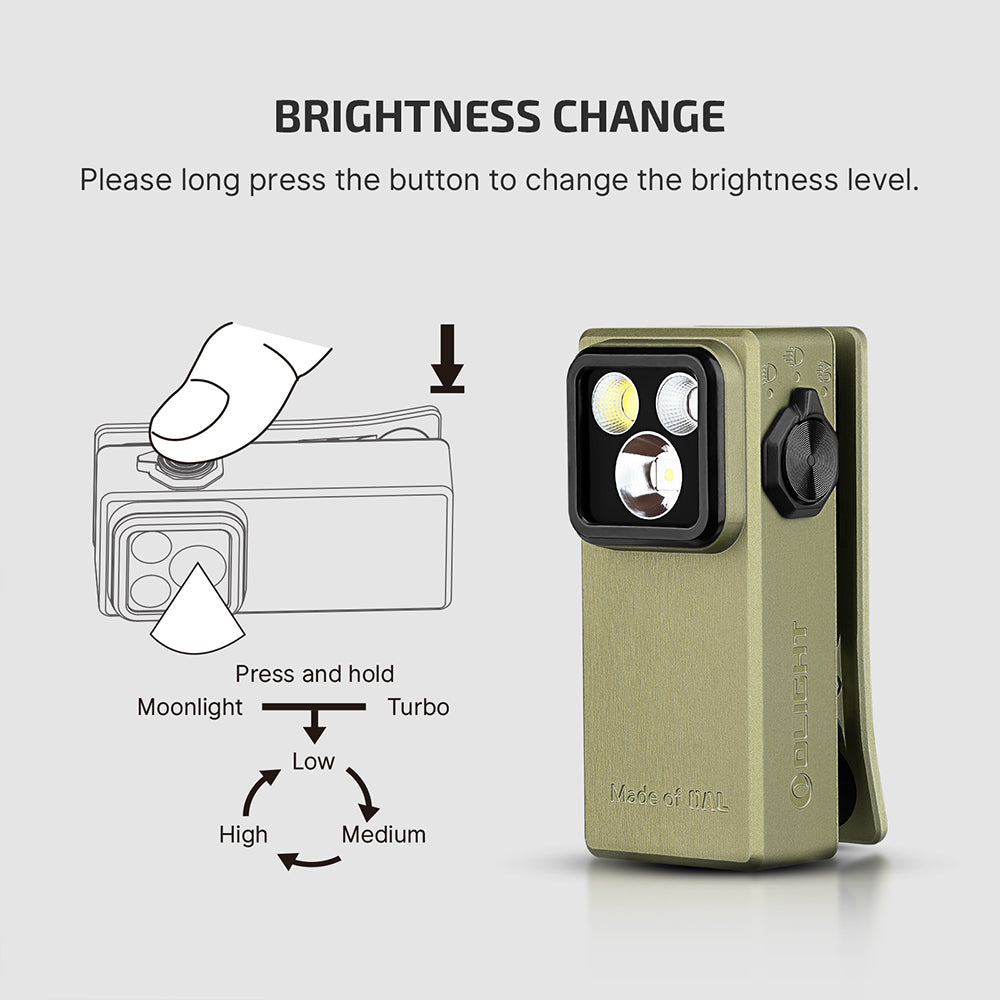 Olight Oclip Ultra | 3-в-1 EDC фенер с клипс | 530 lm - Olive Green