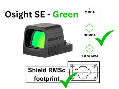 Osight SE: now available with green reticle as well