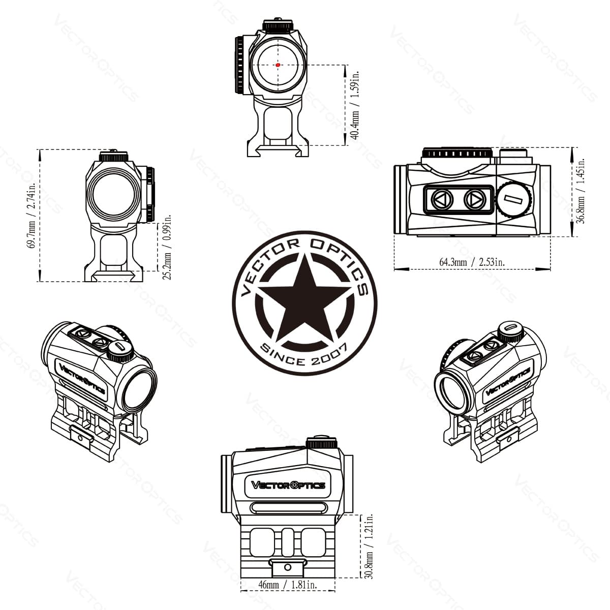 Vector Optics Скрепер 1x22 