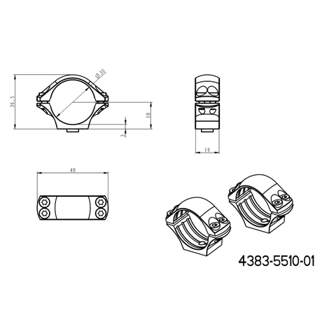 30mm монтажи за оптика | двукомпонентна Picatinny QD Ergo основа 