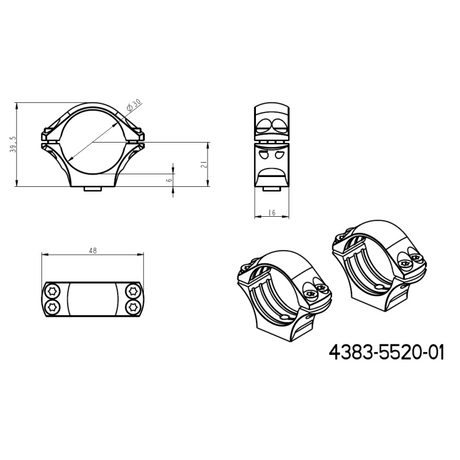 30mm монтажи за оптика | двукомпонентна Picatinny QD Ergo основа 