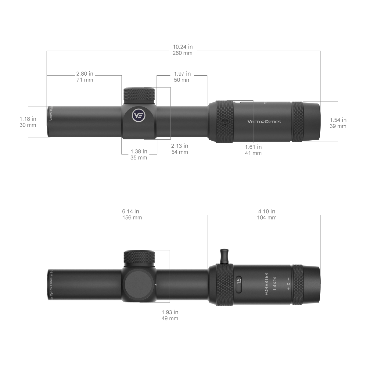 Vector Optics Оптичен мерник Forester 1-4x24SFP 