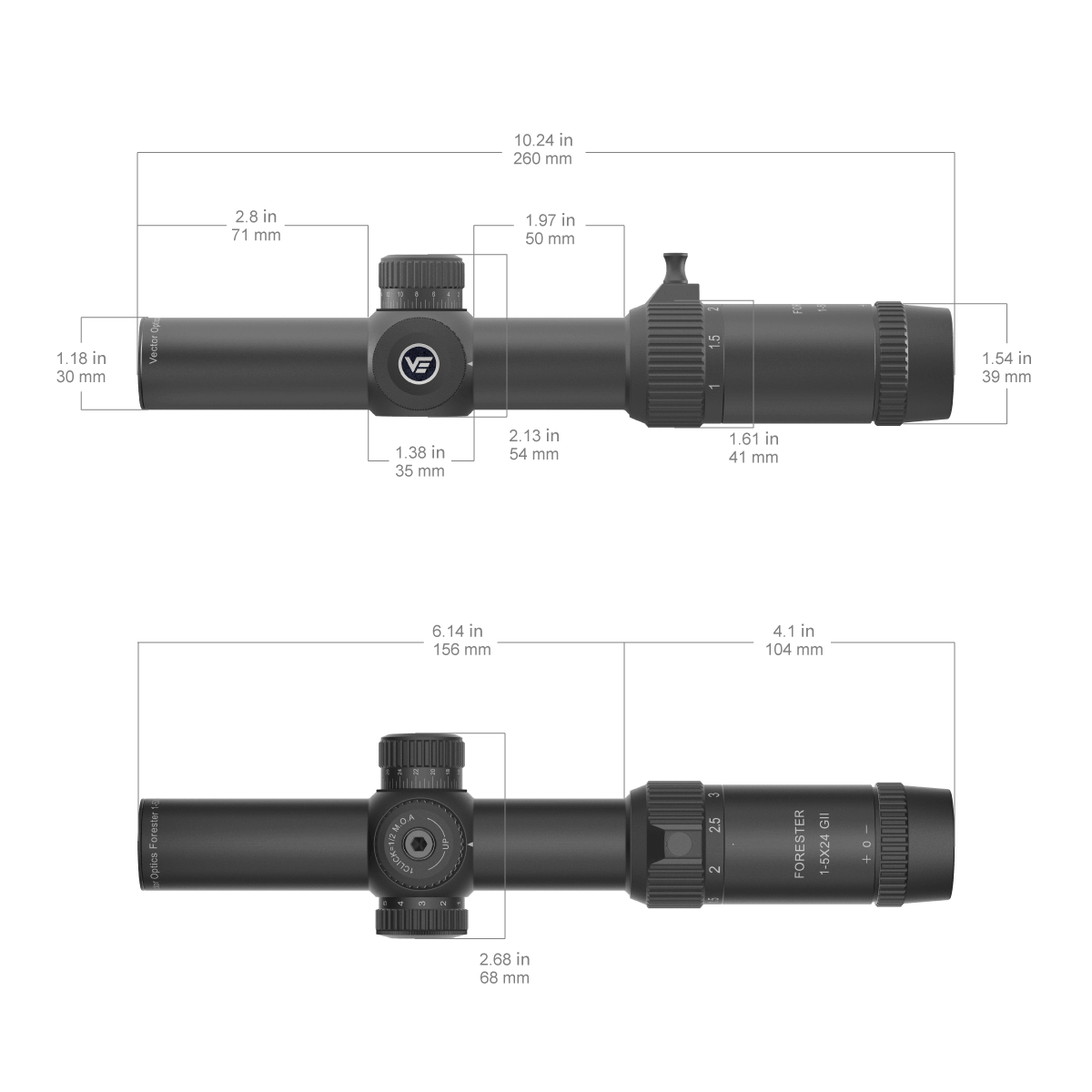 Vector Optics Оптичен прицел Forester 1-5x24SFP GenII 