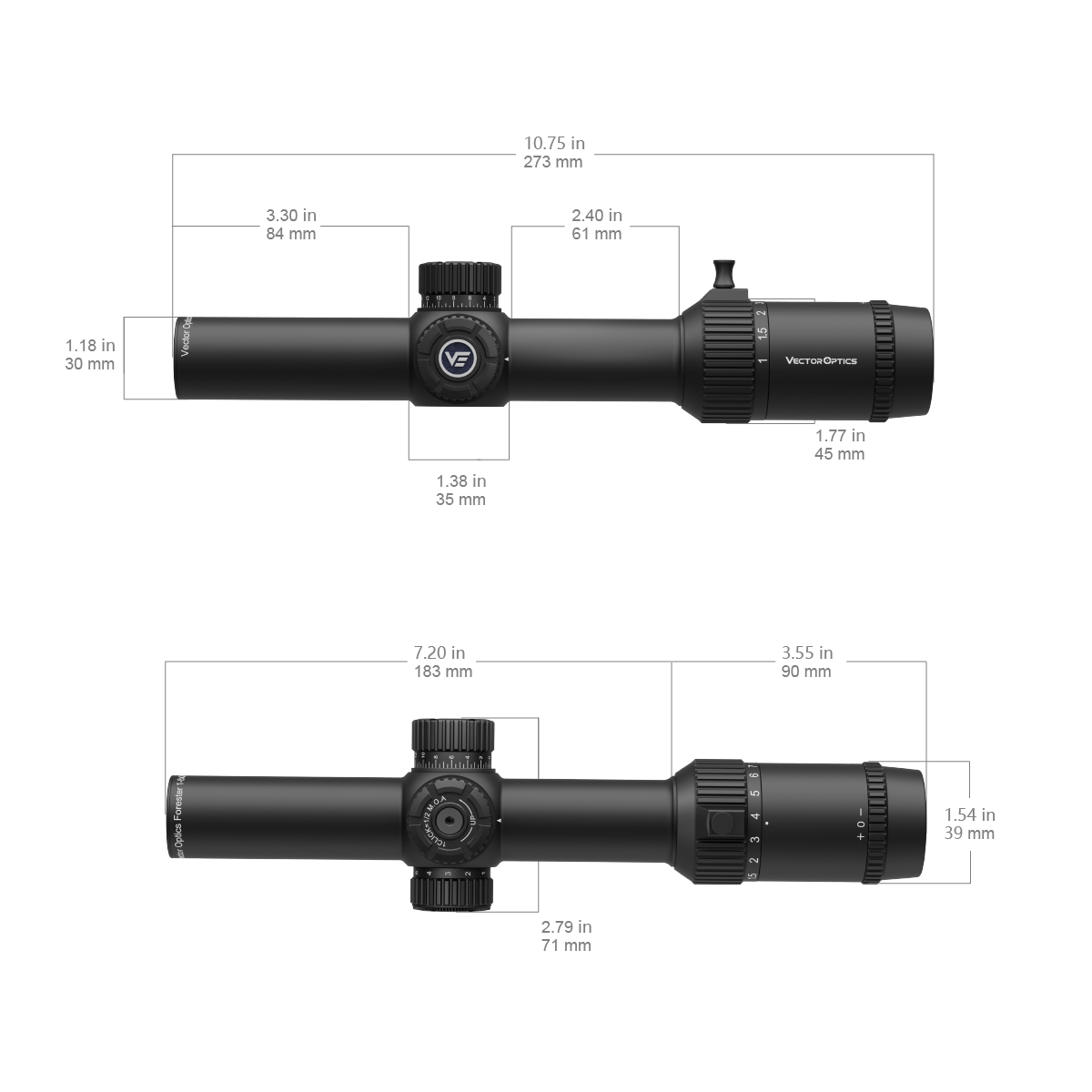 Vector Optics Оптичен мерник Forester 1-8x24 SFP 