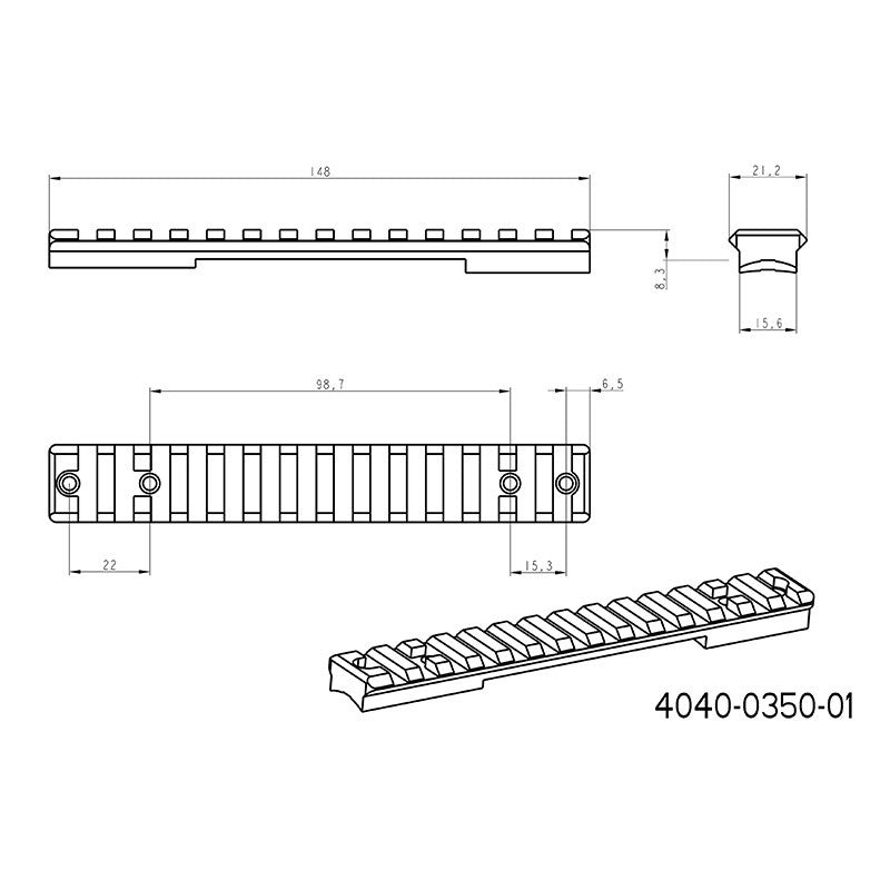 Howa 1500S пикатини релса 