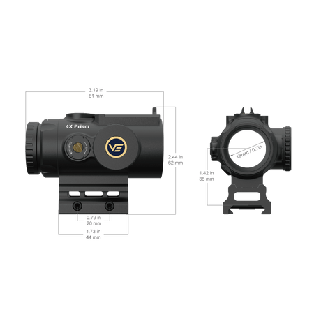 Vector Optics Paragon 4x24 ултра компактен призматичен мерник за пушка
