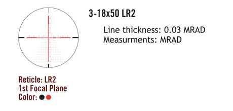 Sightmark Presidio 3-18x50 LR2 FFP rifle scope