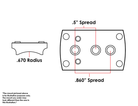Universal shotgun / rifle [.670’’ Radius] монтаж за колиматор | type S [RMSc DPP K-series footprint]