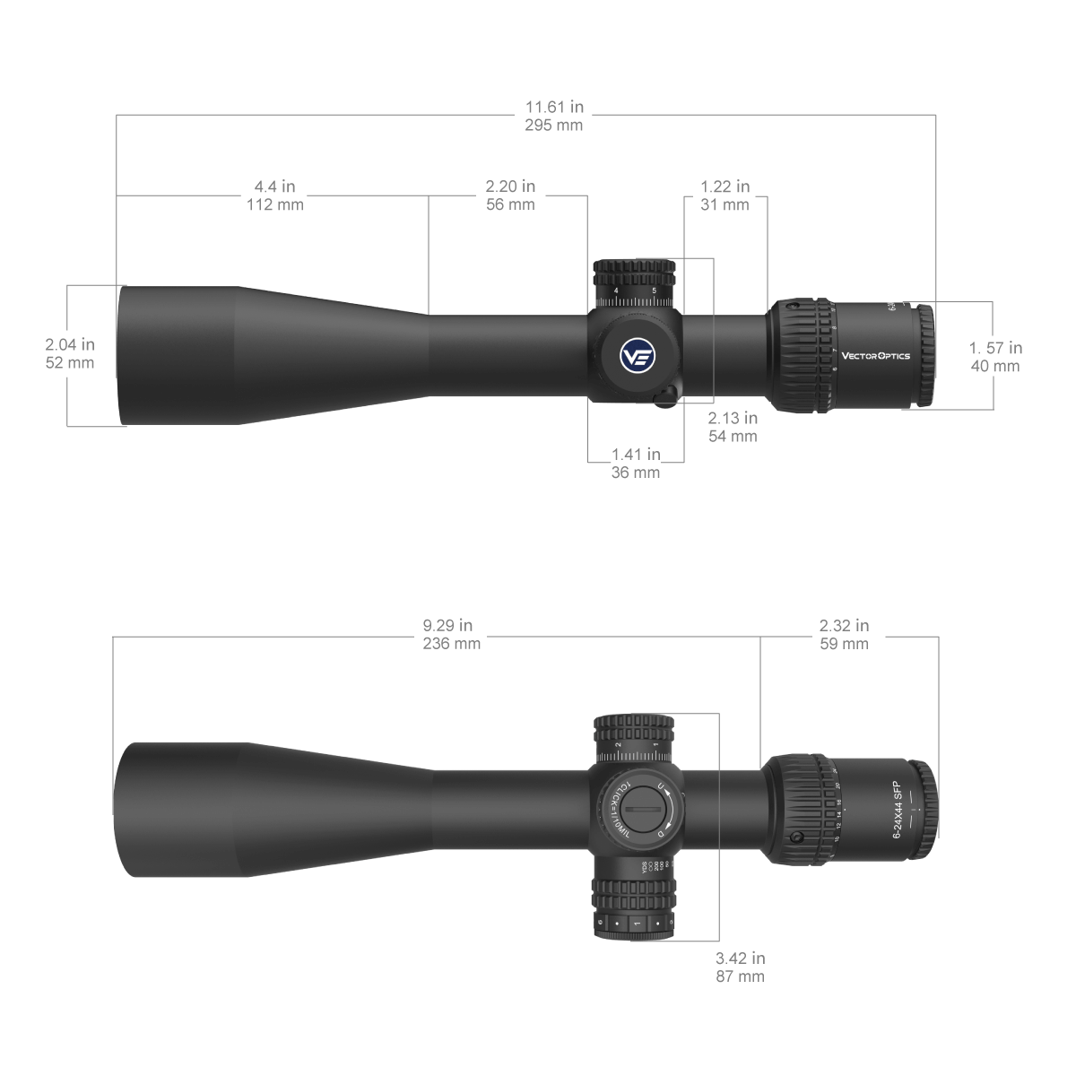 Vector Optics Veyron 6-24x44IR SFP компактен оптичен мерник 