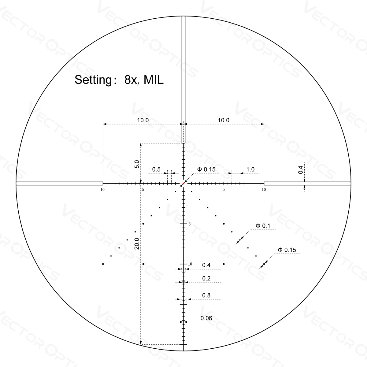 Vector Optics Компактен мерник за пушка Veyron 2-8x32IR 