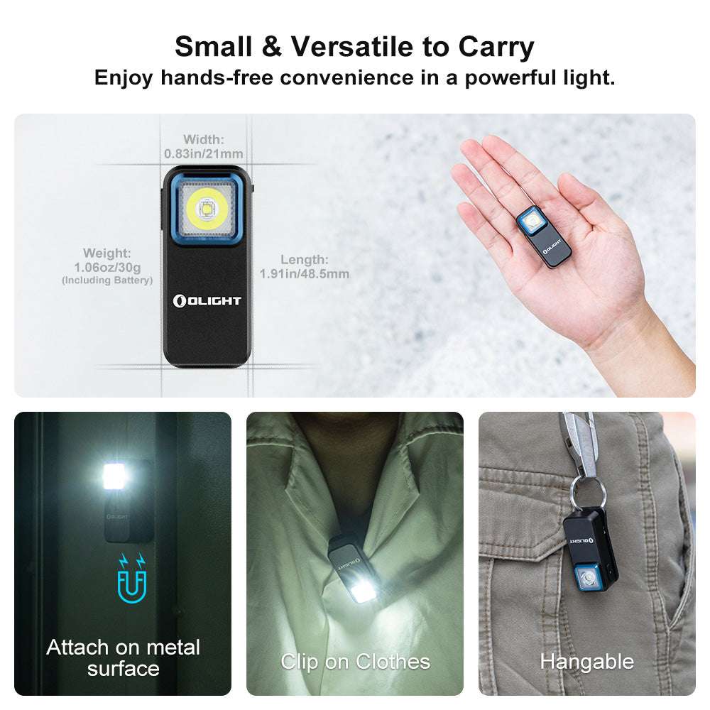 Olight Oclip | презареждаща се EDC клипс лампа | 300 lm - Черен