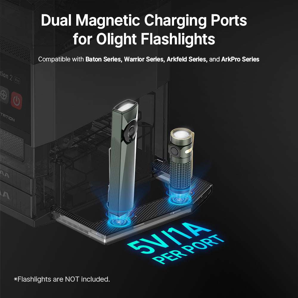 Olight Ostation 2 Pro | смарт зарядно за батерии AA/AAA | 3-в-1