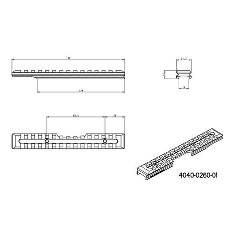Brno ZKM 451 Picatinny релса [steel] | 16 mm